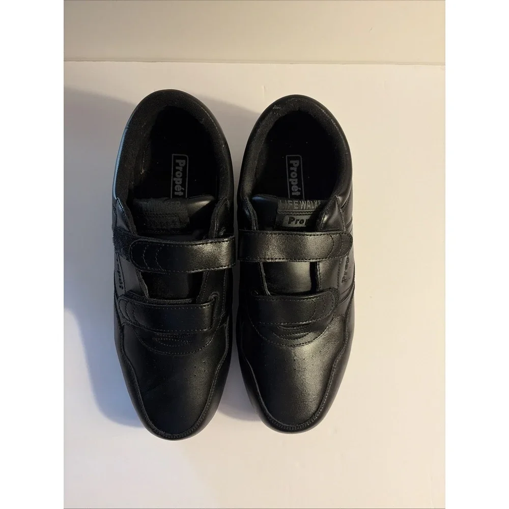 Men's Shoes Propet Life Walker Men's Leather Strap Walking Shoe Black 13 Wide